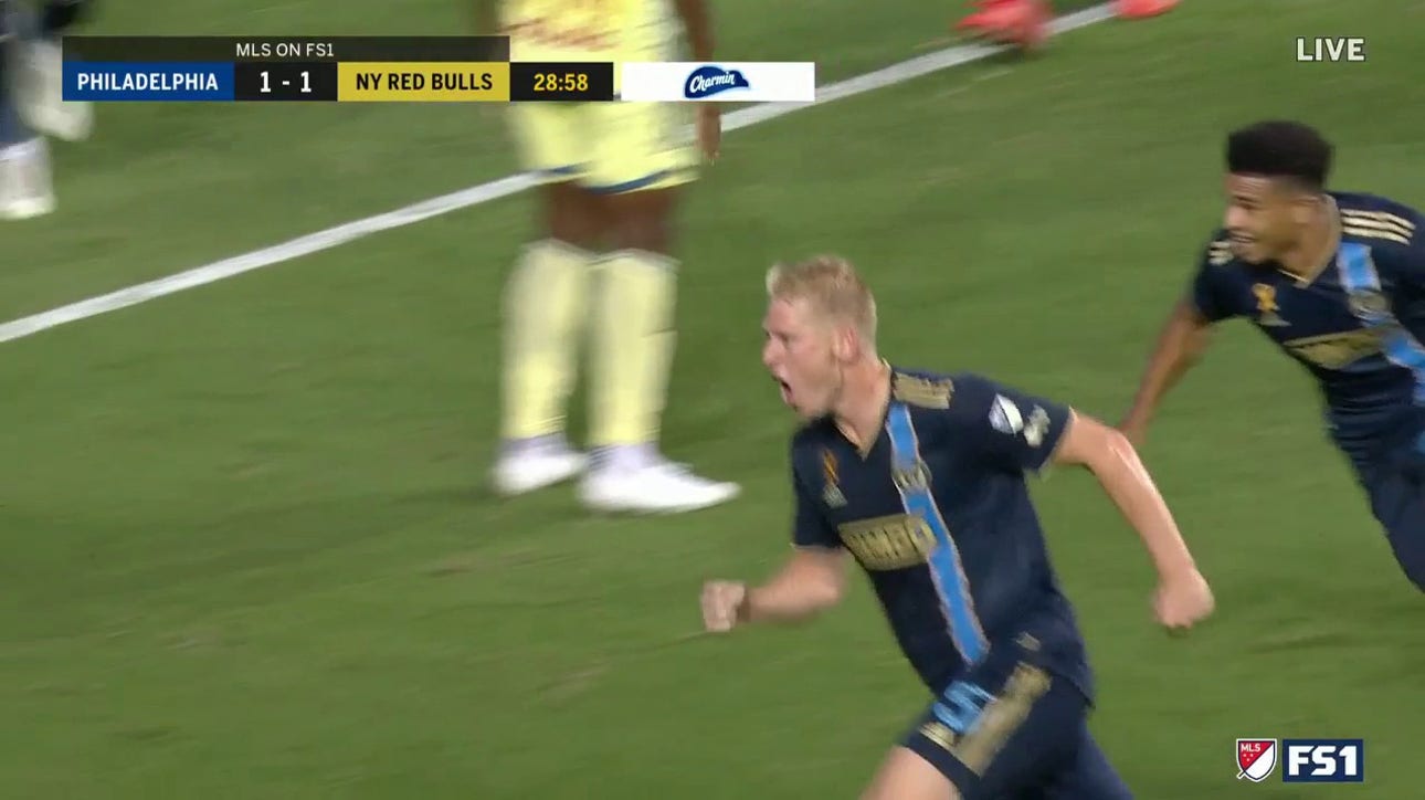 Jakob Glesnes' tap in helps Philadelphia Union tie the game against the New York Red Bulls