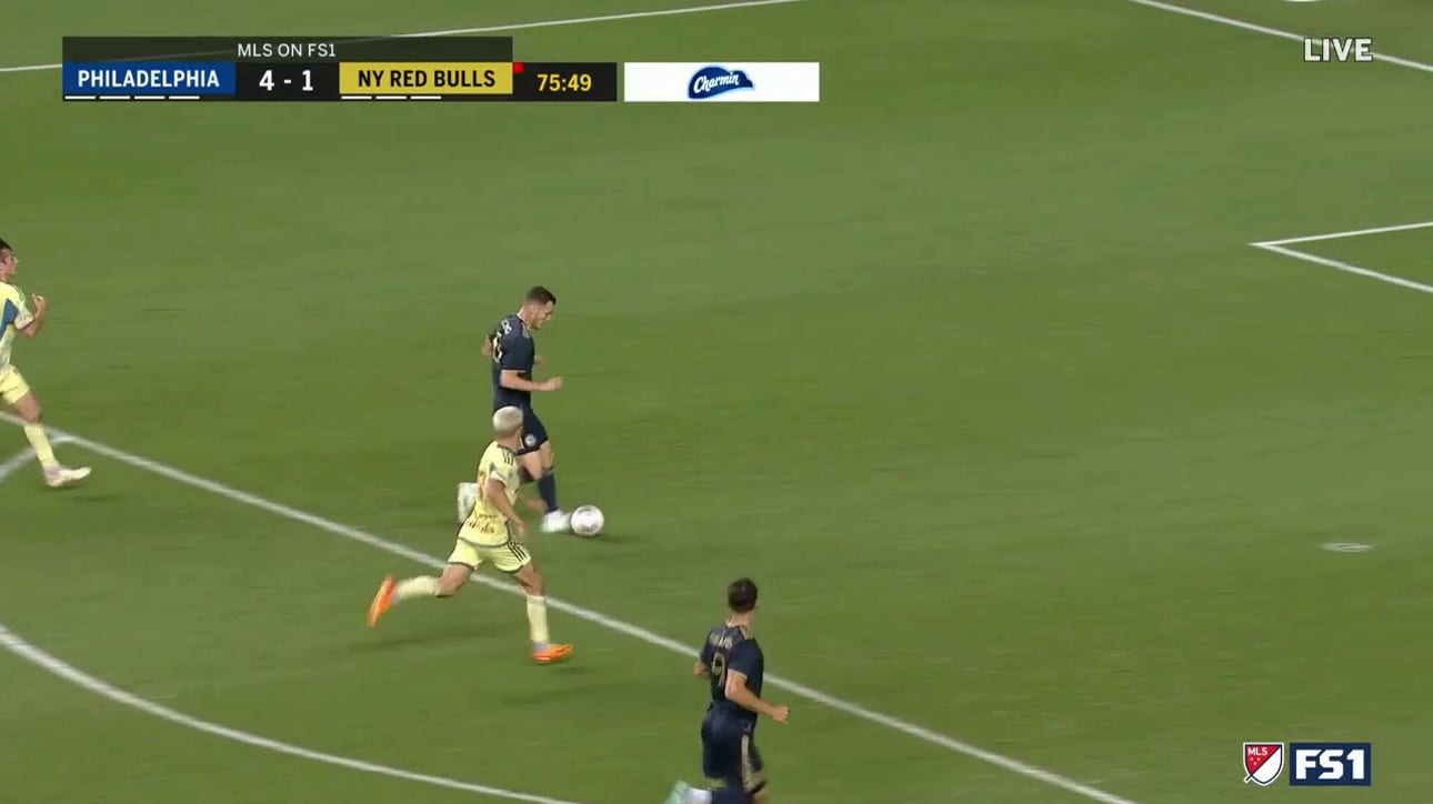 Philadelphia Union's Dániel Gazdag finds the back of the net to extend lead against the NY Red Bulls