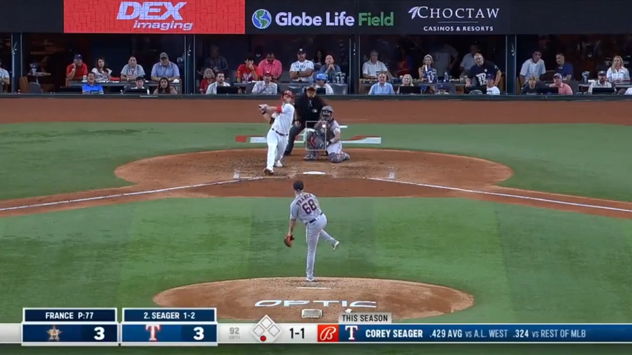 Corey Seager hits his SECOND home run of the day to give the Rangers a lead over the Astros