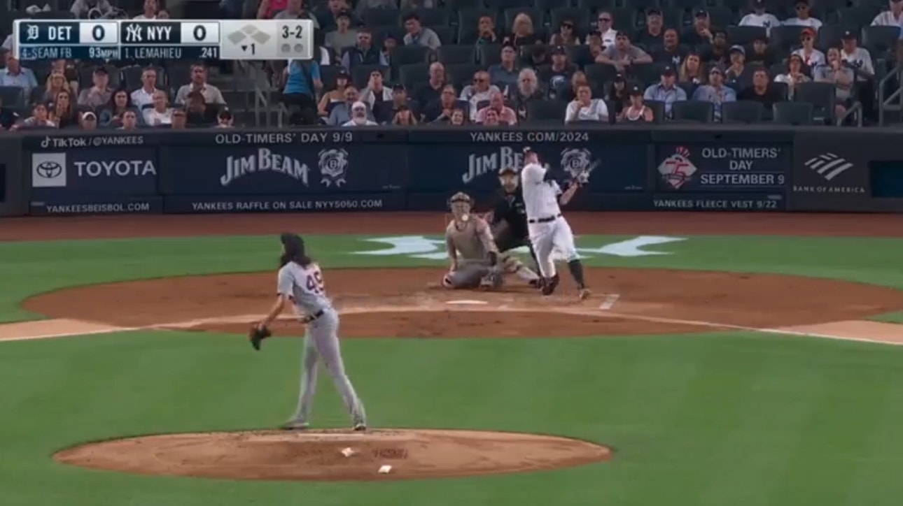 DJ LeMahieu SMACKS a solo home run to give the Yankees an early lead over the Tigers