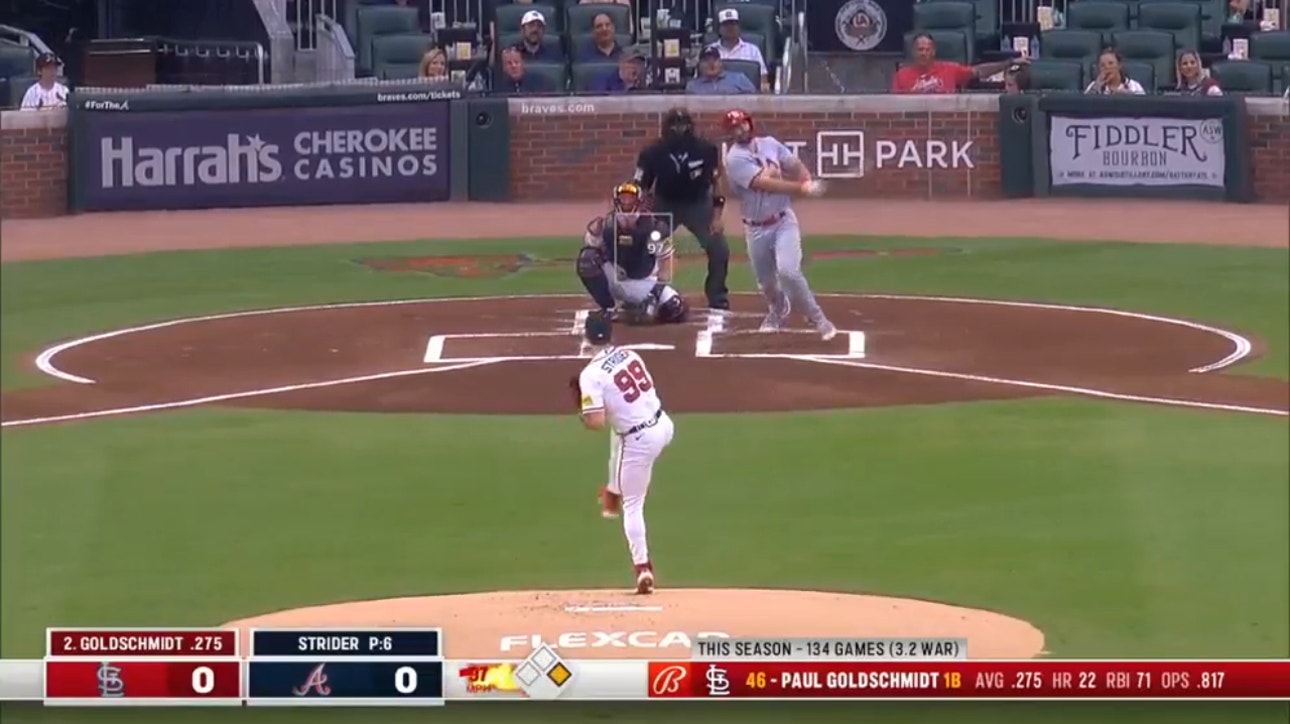 Paul Goldschmidt SMACKS a two-run home run to give the Cardinals an early lead over the Braves