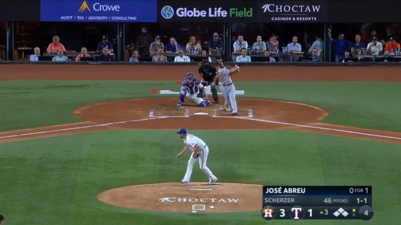 José Abreu hits a GRAND SLAM to extend the Astros' lead over the Rangers