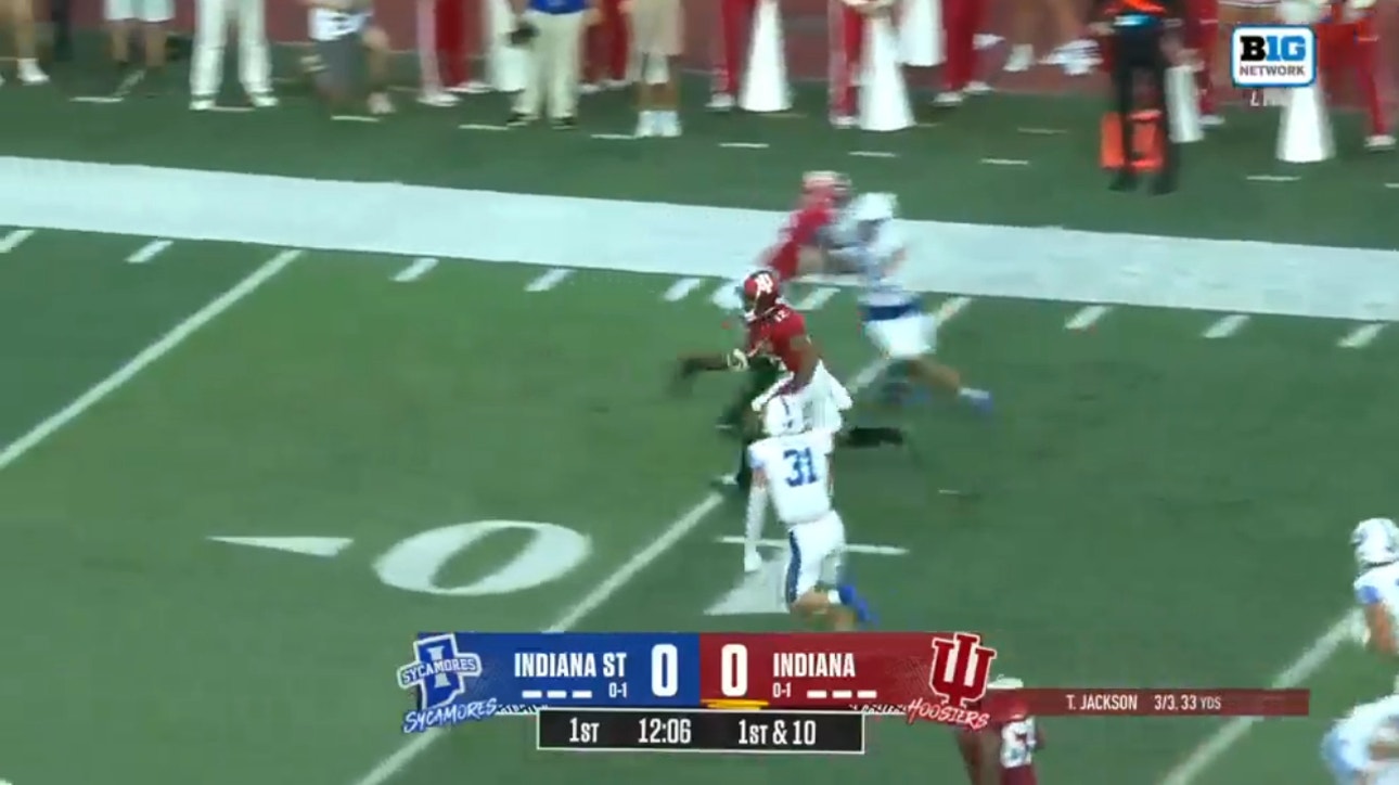 Jaylin Lucas rushes for a 25-yard TD to give Indiana an early lead against Indiana State