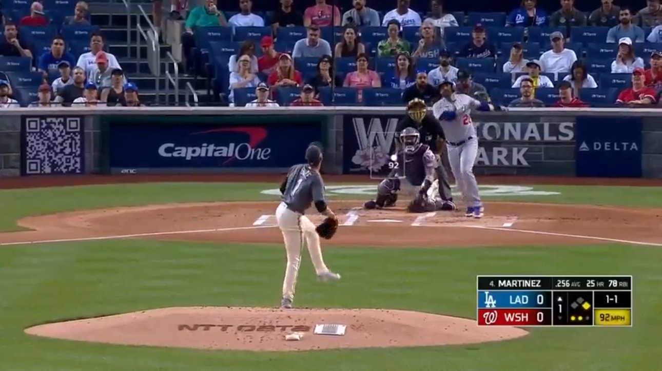 J.D. Martinez CRUSHES a two-run homer to give the Dodgers a lead against the Nationals