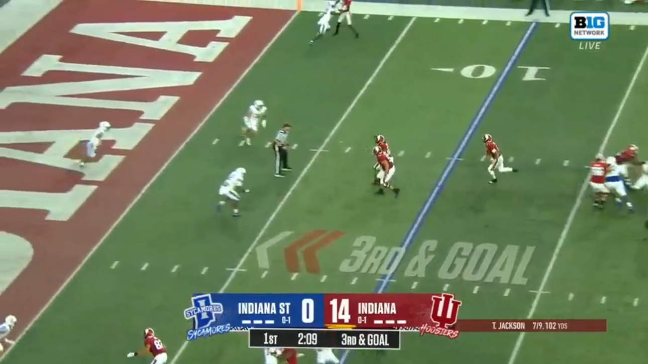 Tayven Jackson scrambles for the 10-yard TD extending Indiana's lead vs. Indiana State