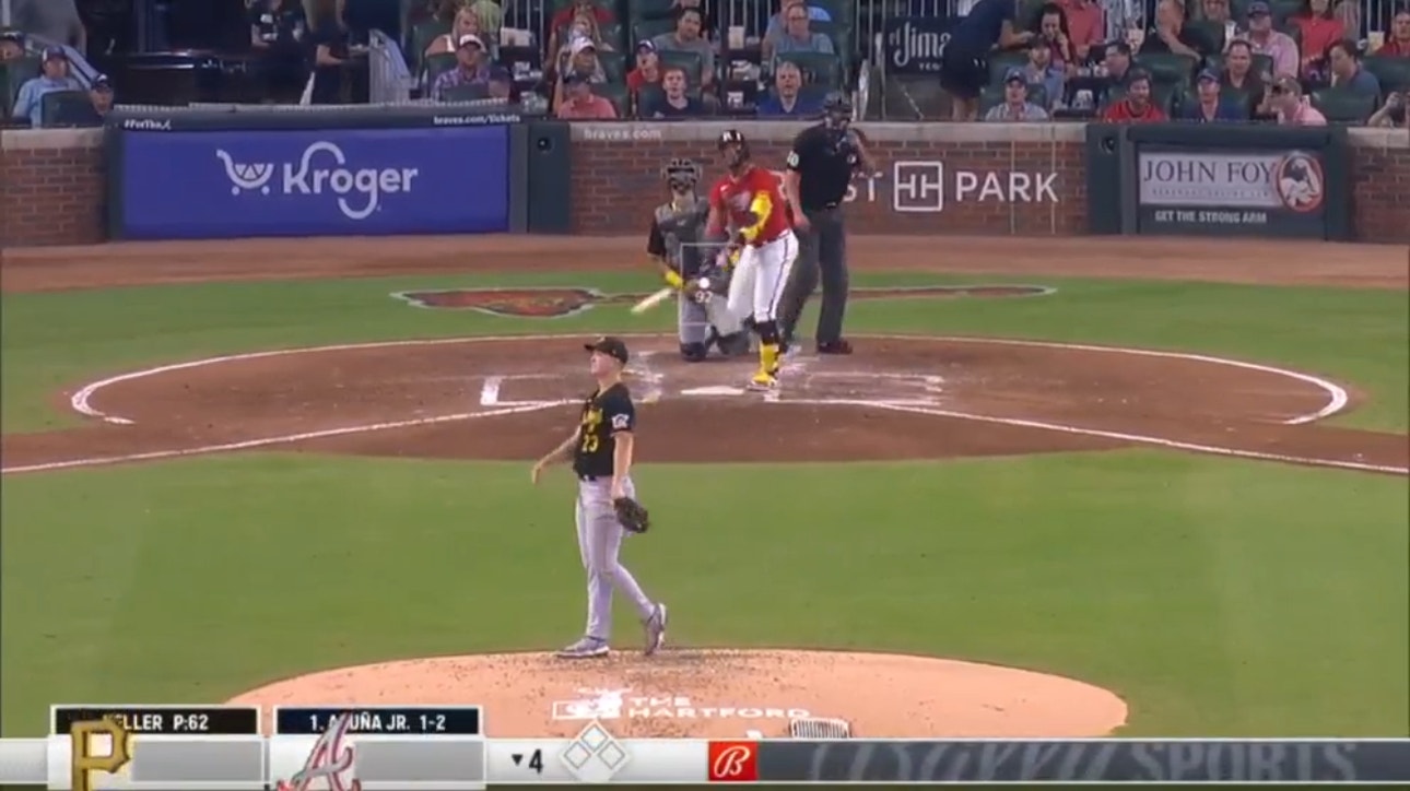 Ronald Acuña Jr. CRUSHES a solo home run to extend the Braves' lead against the Pirates