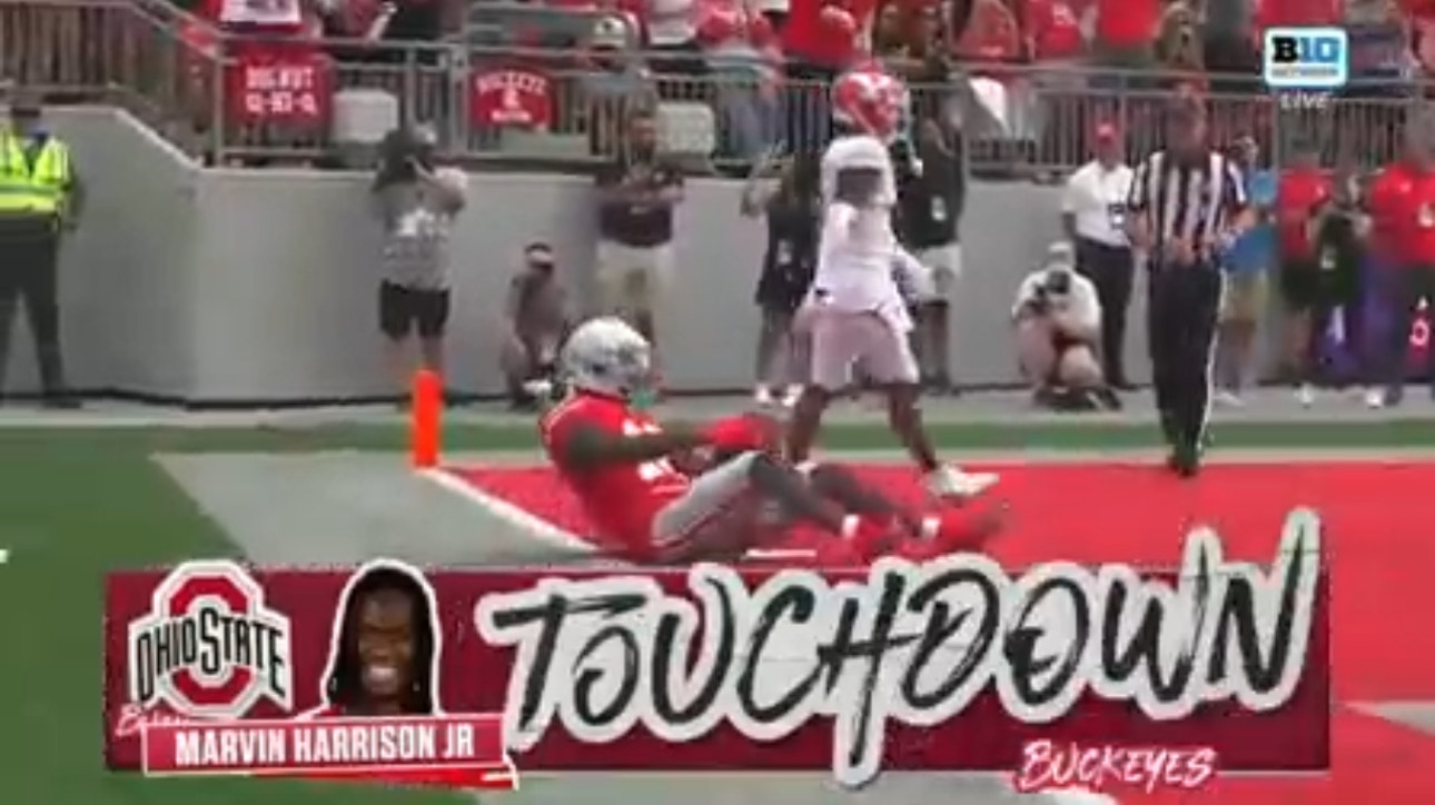 Ohio State's Kyle McCord finds Marvin Harrison Jr. for a 39-yard TD to regain the lead vs. Youngstown State