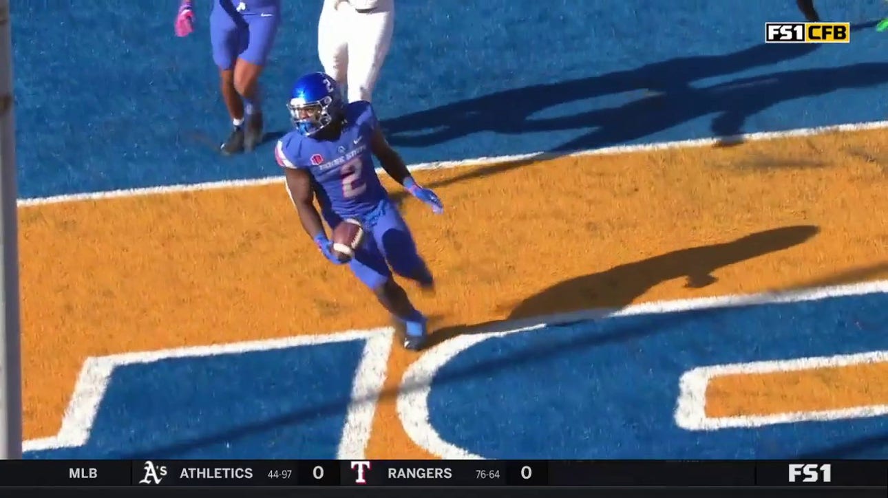 Boise State's Taylen Green connects with Ashton Jeanty for a 38-yard touchdown vs. UCF