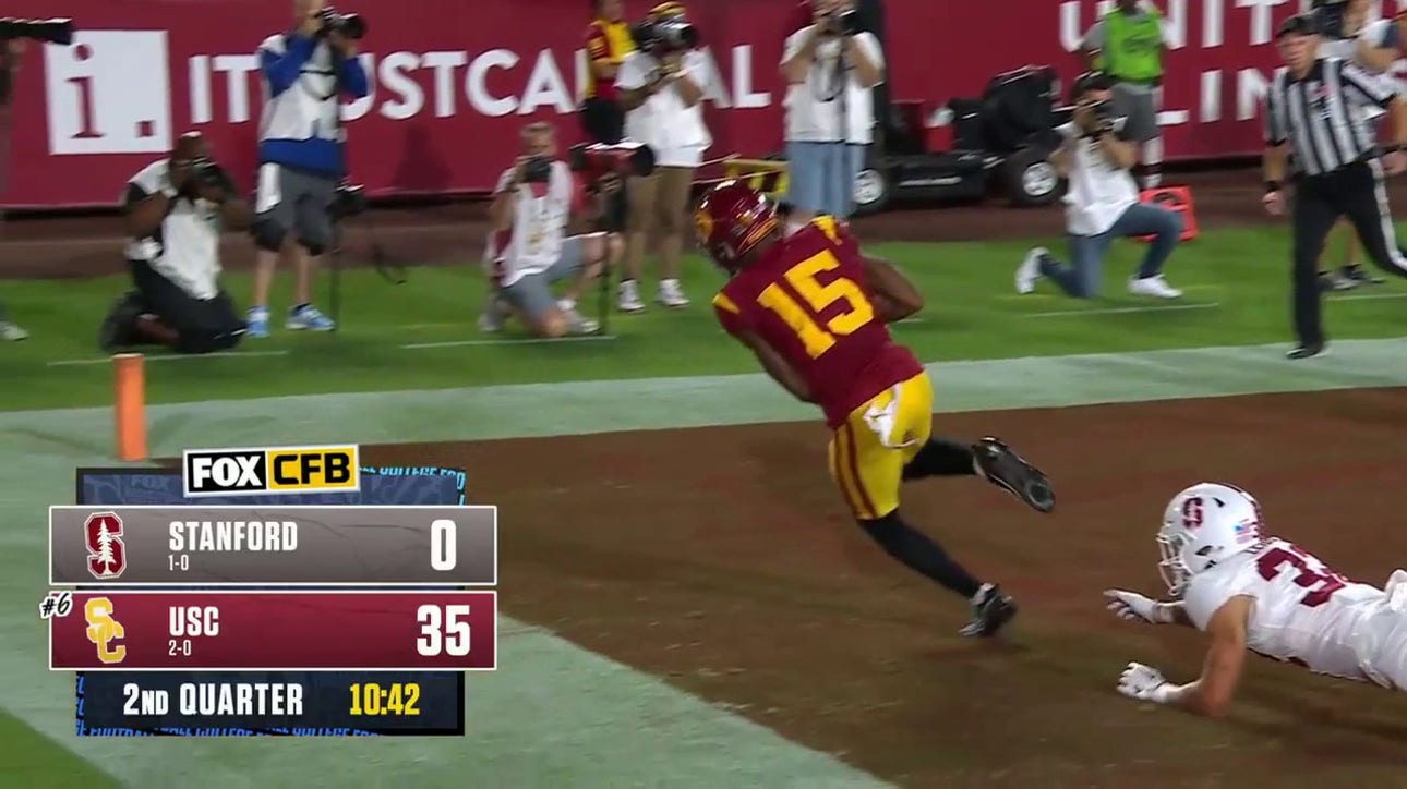 Caleb Williams connects BEAUTIFULLY with Dorian Singer as USC extends lead over Stanford