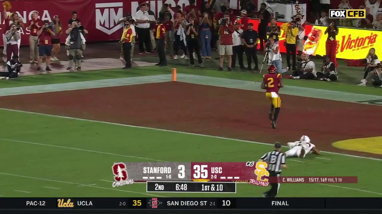 Caleb Williams connects with Brenden Rice to extend USC's lead over Stanford
