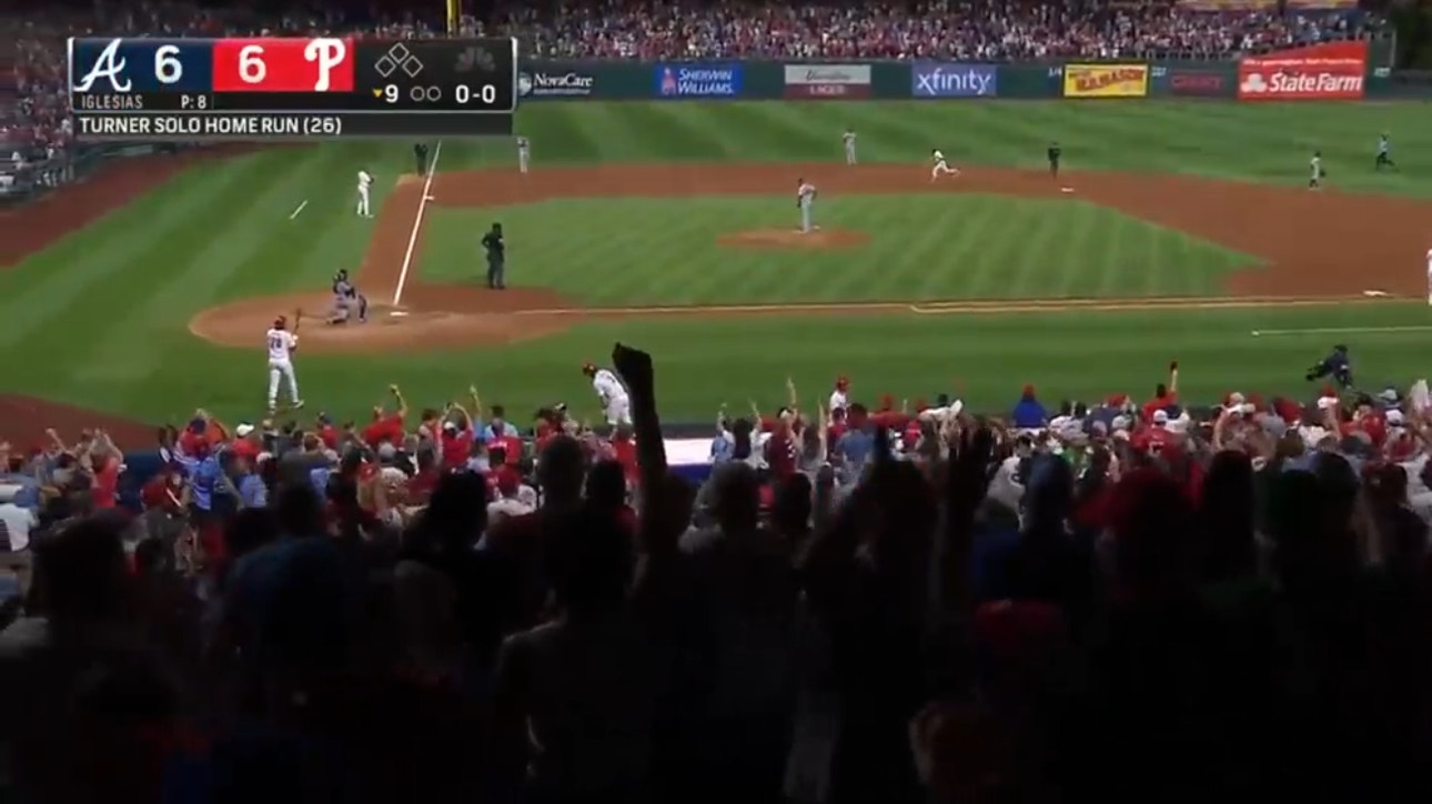 Phillies' Trea Turner CRUSHES a solo home run to send the game into extra innings vs. the Braves