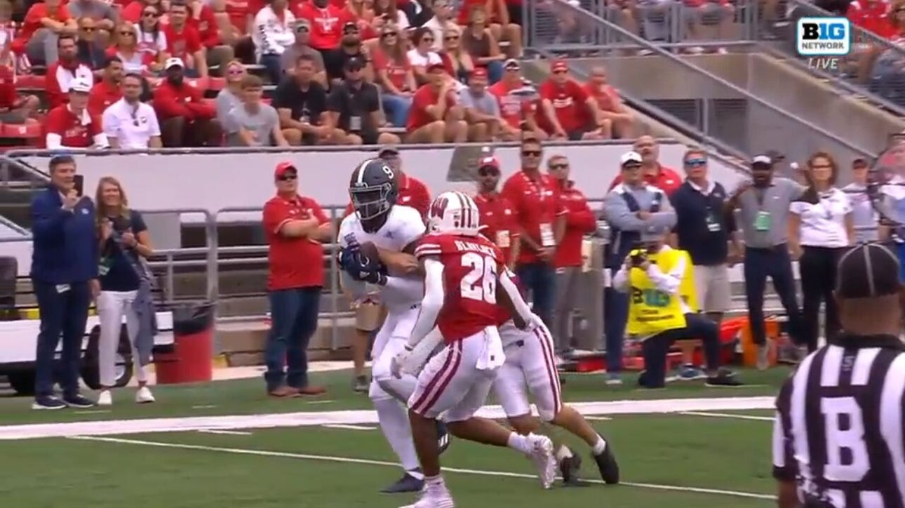 Georgia Southern's Davis Brin finds Jjay Mcafee for a 25-yard touchdown to take the lead against Wisconsin