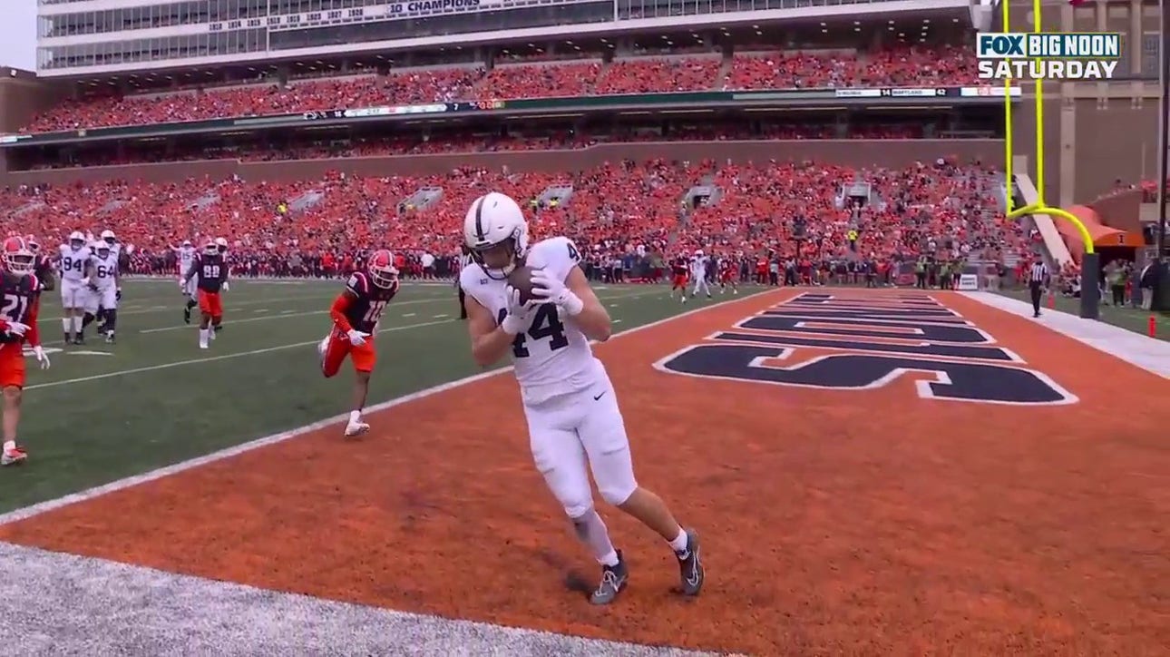 Kaytron Allen finds Tyler Warren on an 11-yard touchdown pass, extending Penn State's lead over Illinois
