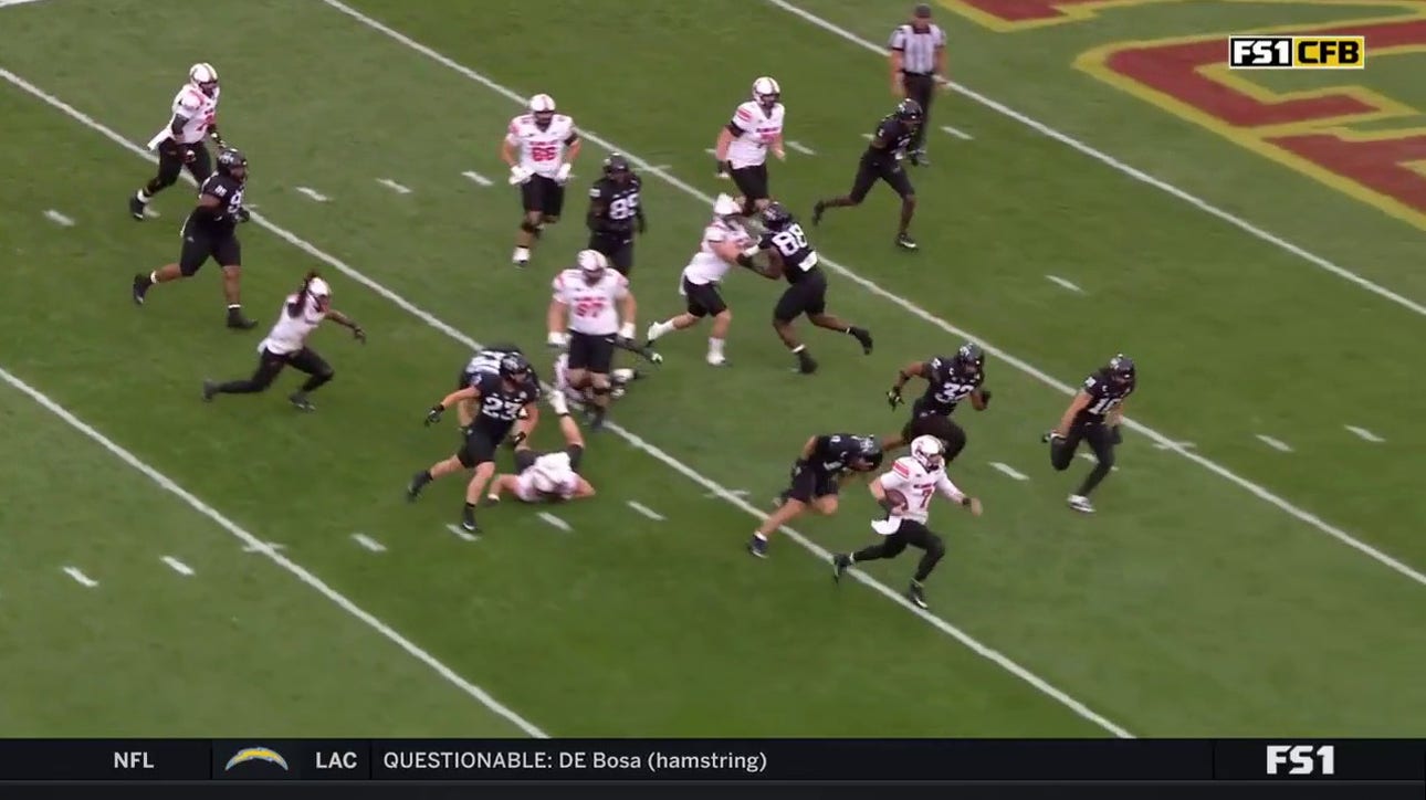 Alan Bowman jukes his way to an electric TD as Oklahoma State strikes first against Iowa State