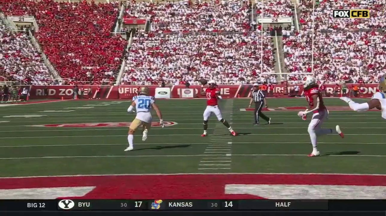 Utah's Nate Johnson connects with Landen King on a BEAUTIFUL 7-yard TD to grab a 14-0 over UCLA