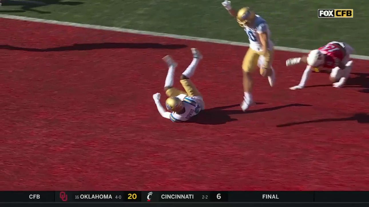 UCLA's Dante Moore throws a dart to Josiah Norwood for a 17-yard touchdown vs. Utah