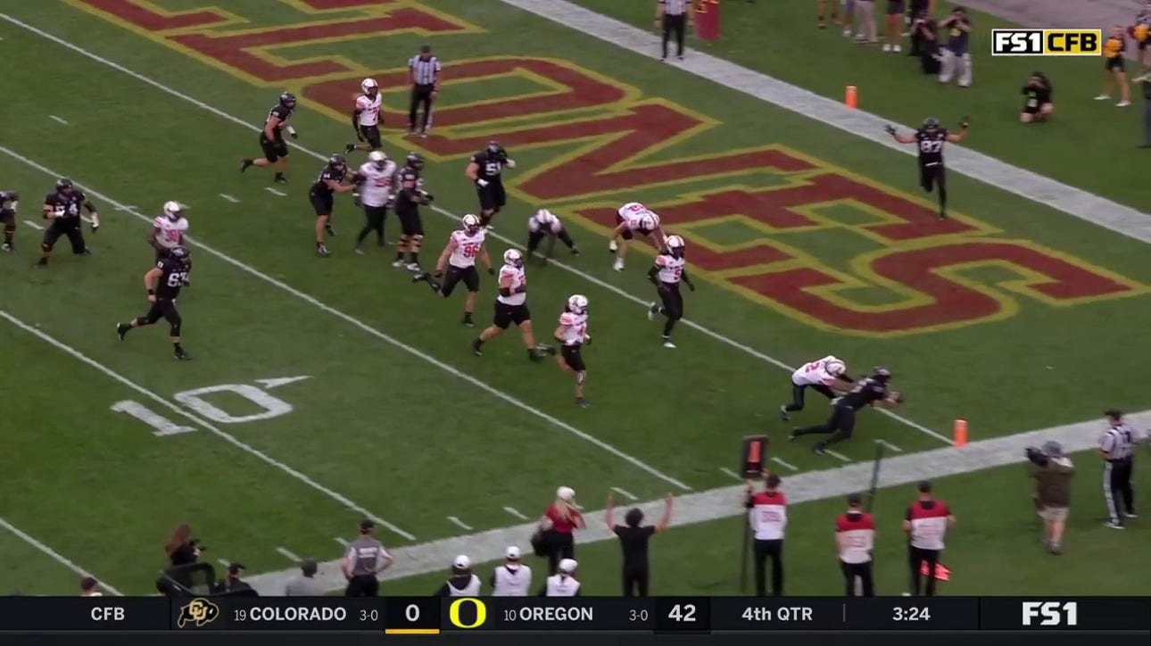 Iowa State's Eli Sanders DIVES into the end zone to grab a 34-20 lead over Oklahoma State