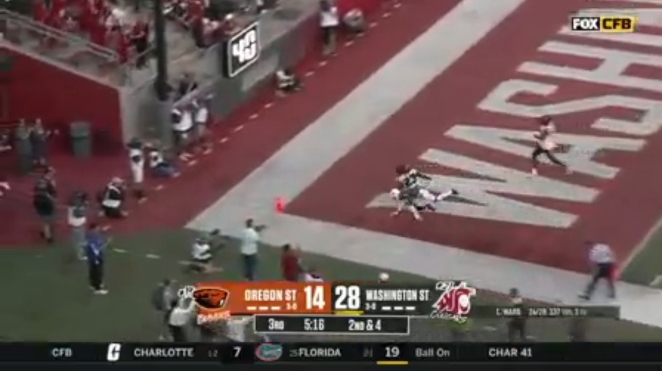 Josh Kelly makes an UNREAL one-handed catch for a 19-yard TD to extend Washington State's lead vs. Oregon State