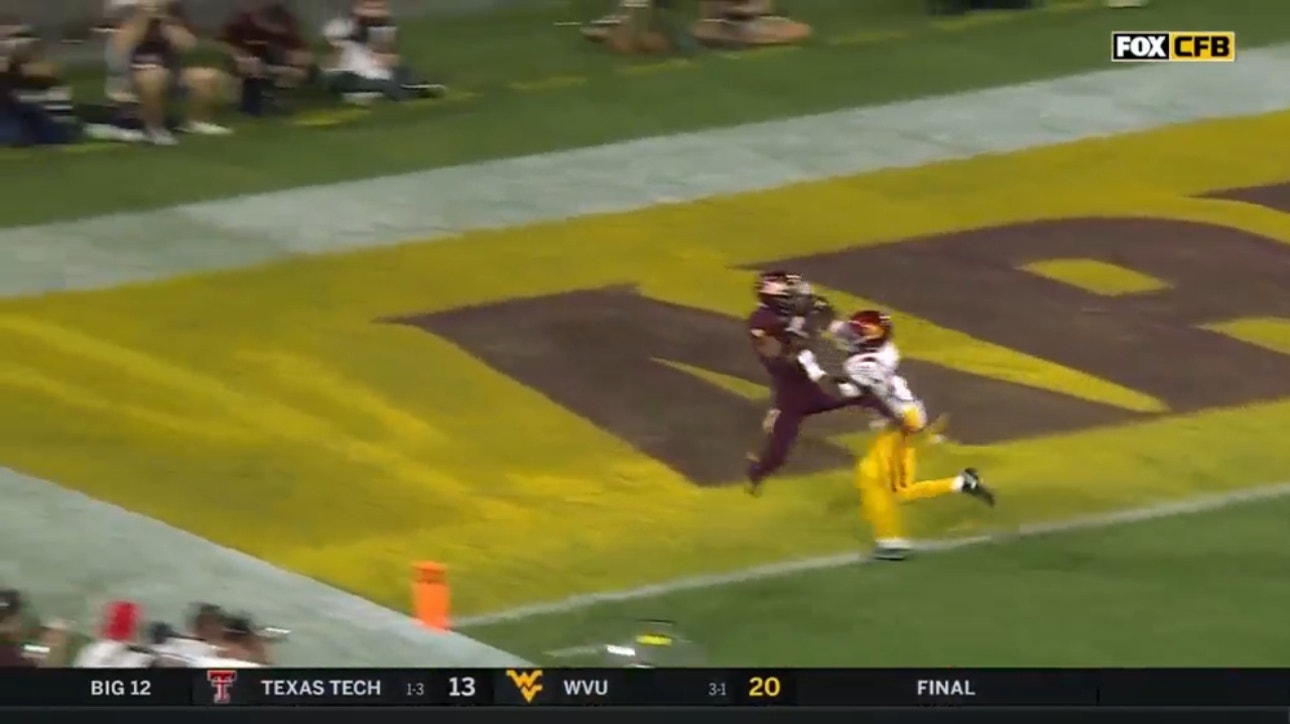 Elijhah Badger makes an UNREAL contested 25-yard TD reception as Arizona State trims the deficit against USC