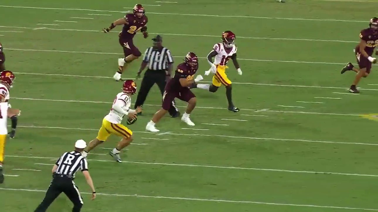 USC's Caleb Williams shows off ELITE elusiveness, throws an UNREAL 29-yard TD against Arizona State