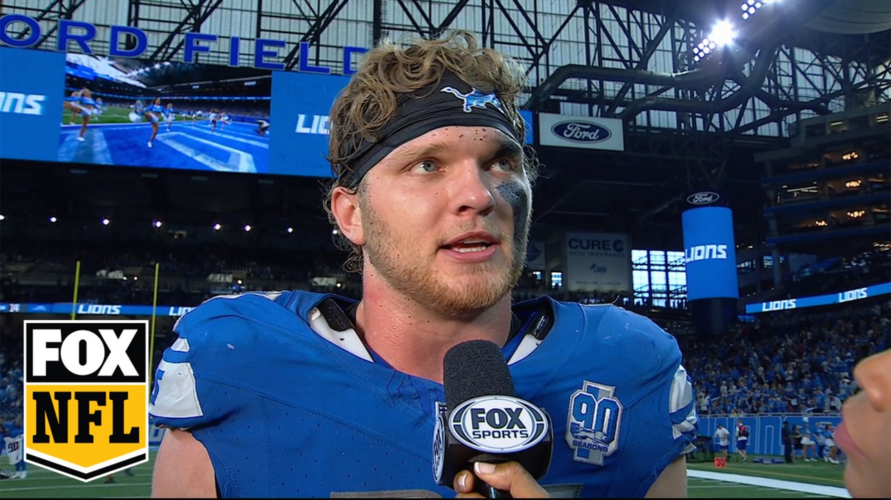 Postgame Interview: Lions' Aidan Hutchinson speaks on sacking Falcons' Desmond Ridder twice