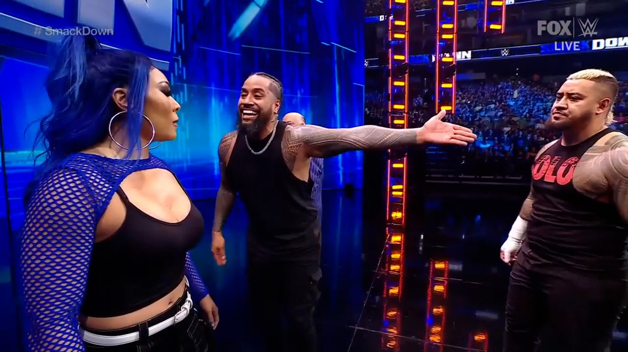 Michin smacks Jimmy Uso after The Bloodline tangles with The O.C. on SmackDown | WWE on FOX