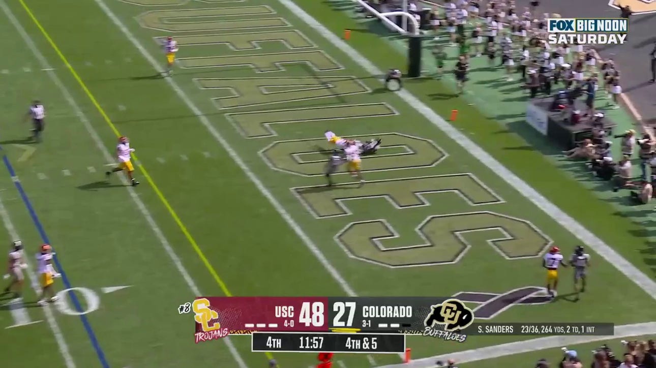 Colorado's Shedeur Sanders connects with Omarion Miller for a 9-yard TD to trim USC's lead
