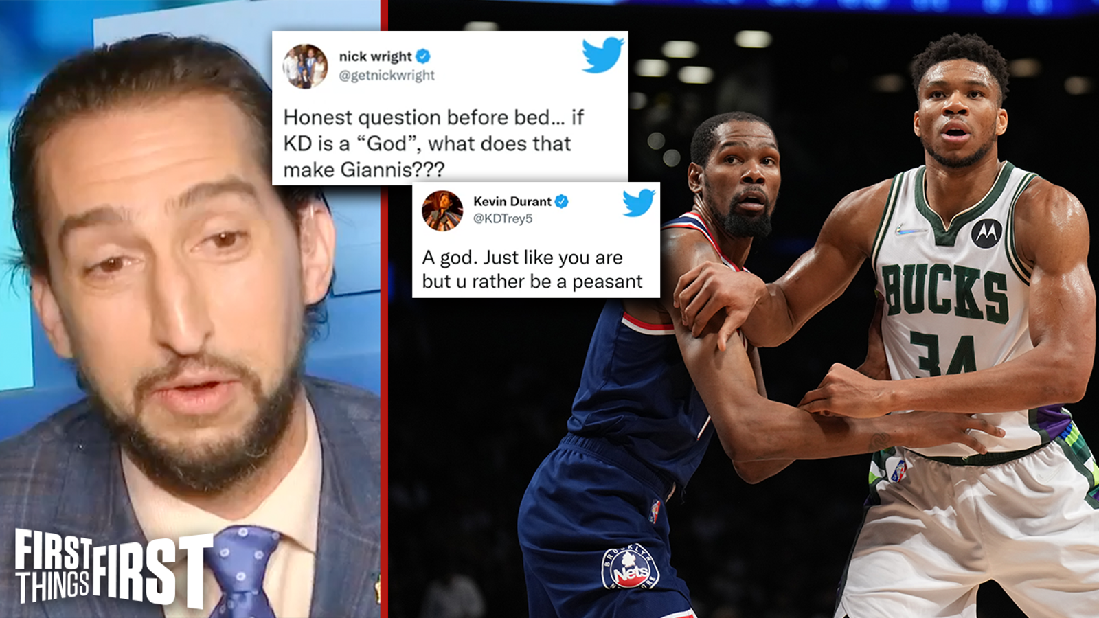 Kevin Durant responds to Nick Wright's Giannis Antetokounmpo comparison