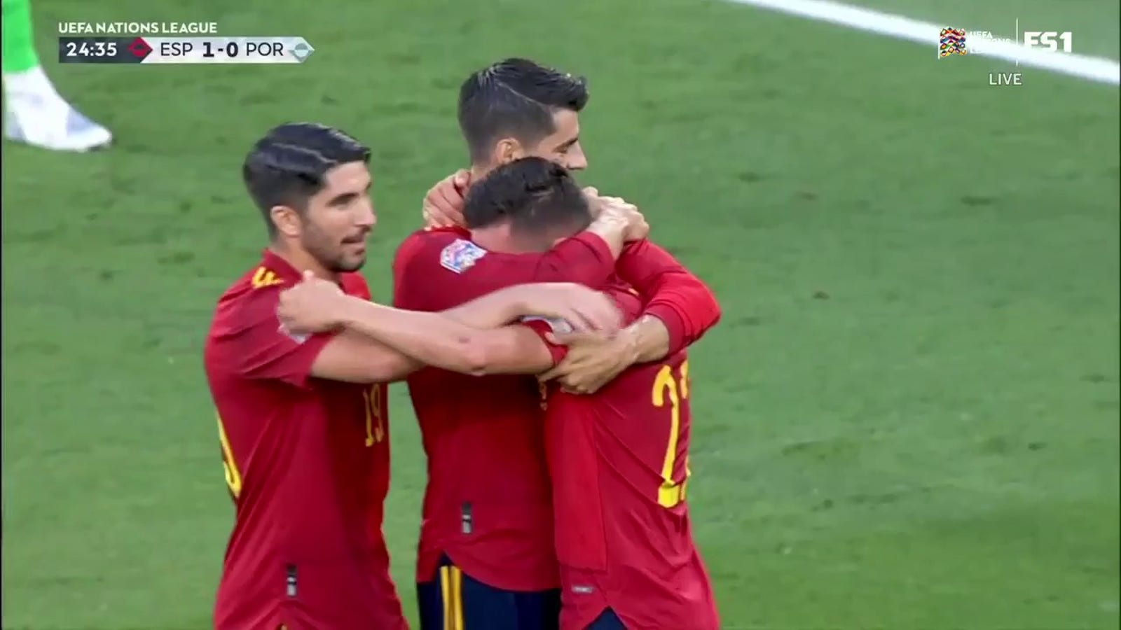 Álvaro Morata puts Spain ahead of Portugal, 1-0