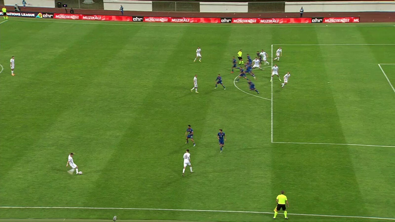 Offside trap from Andorra backfires after Roberts Uldriķis times it perfectly, 2-0