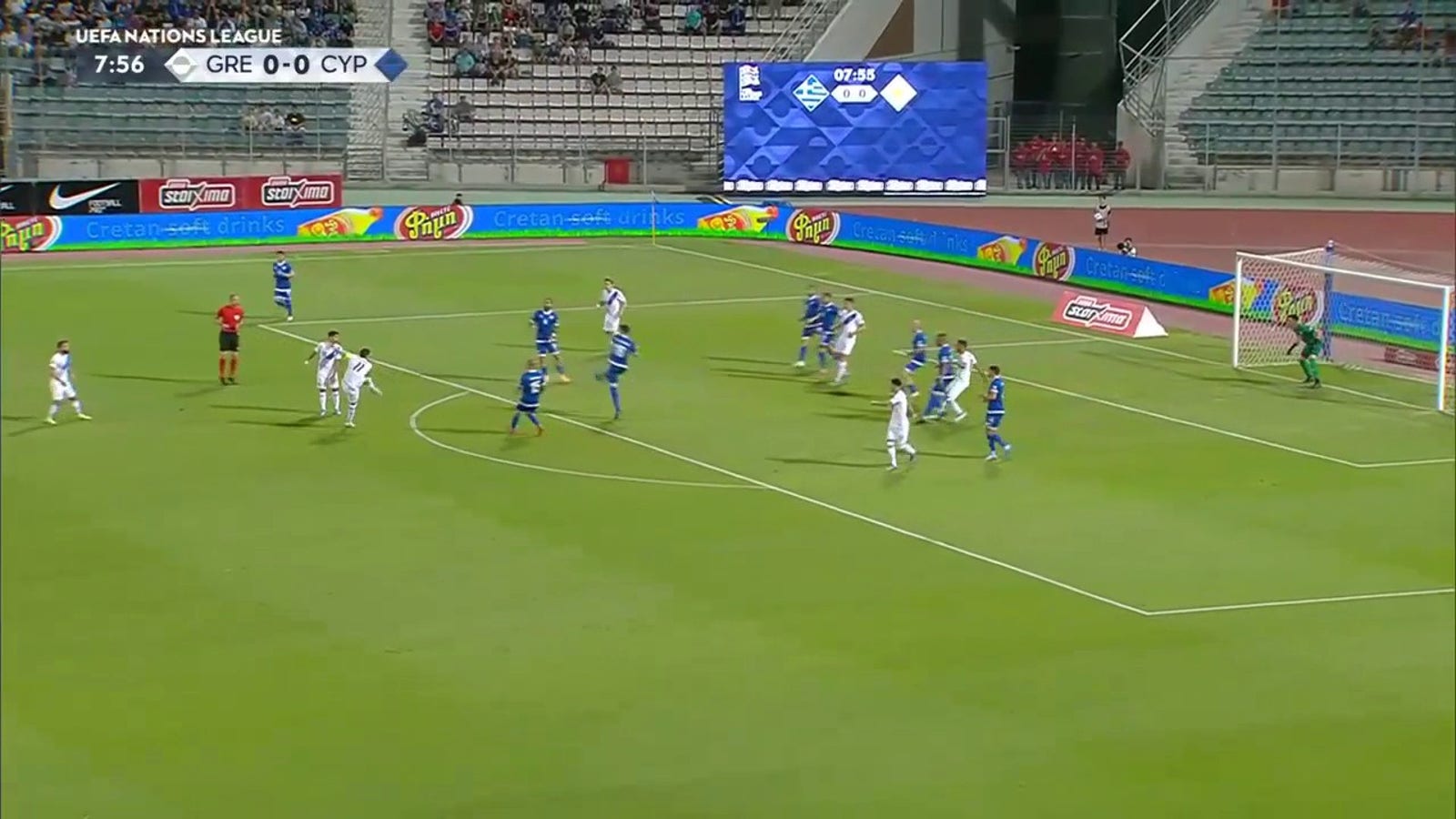 Greece's Anastasios Bakasetas blasts an outrageous outside-the-box volley against Cyprus, 1-0