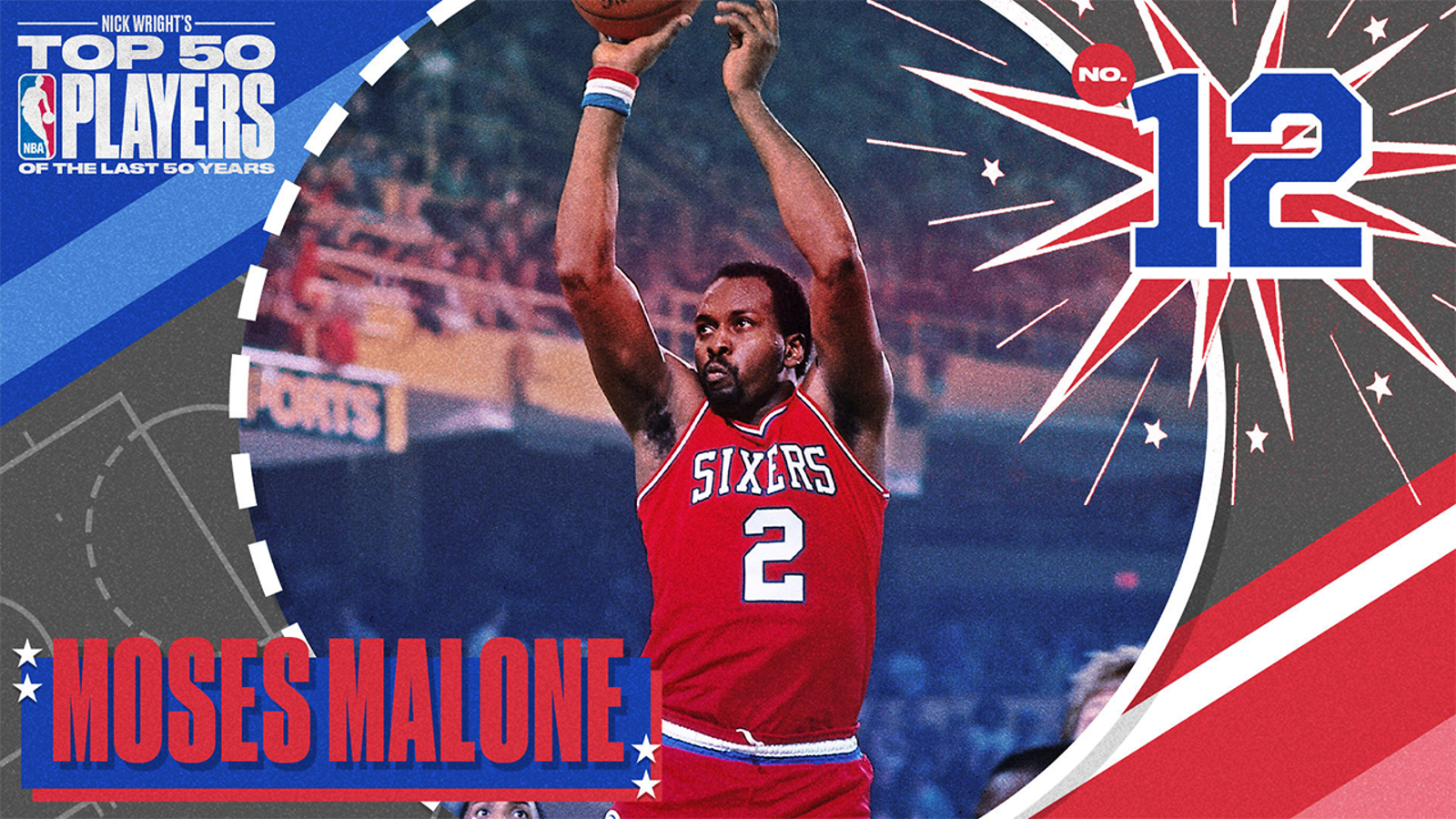 Moses Malone is No. 12 on Nick Wright's Top 50 Players of the Last 50 Years