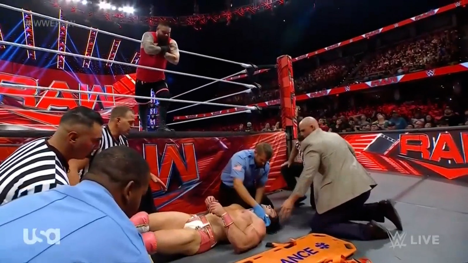 Kevin Owens brutalizes Ezekiel and ends the match early on Monday Night Raw