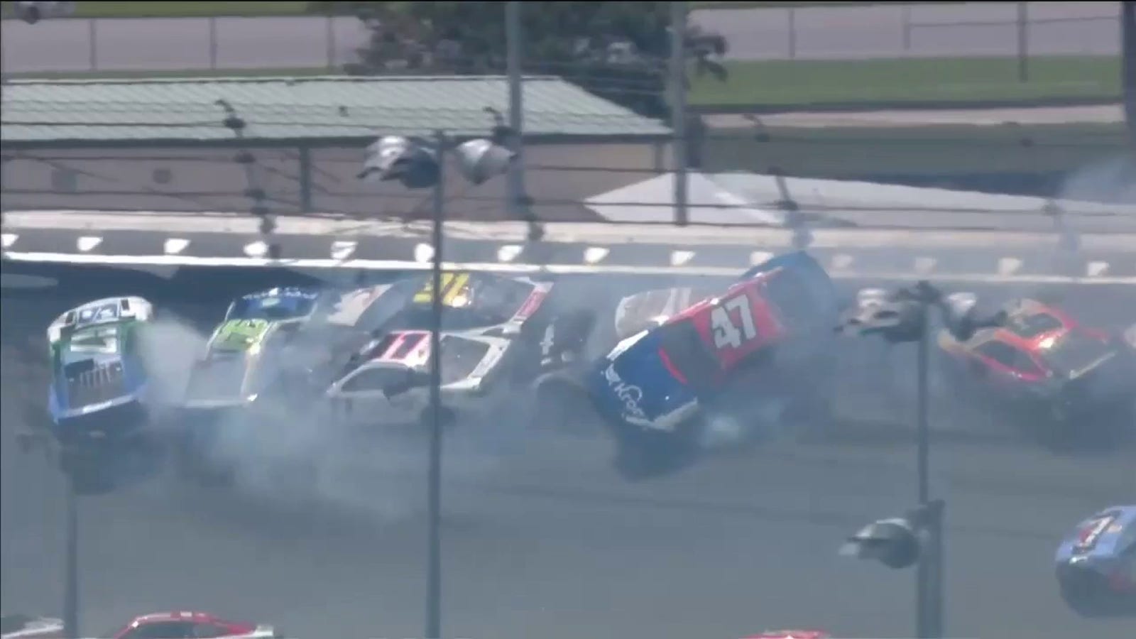 MASSIVE wreck collects almost the entire field at Daytona in 2022