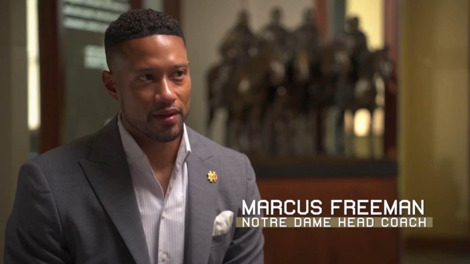 Notre Dame's Marcus Freeman talks expectations, playing Ohio State and more.