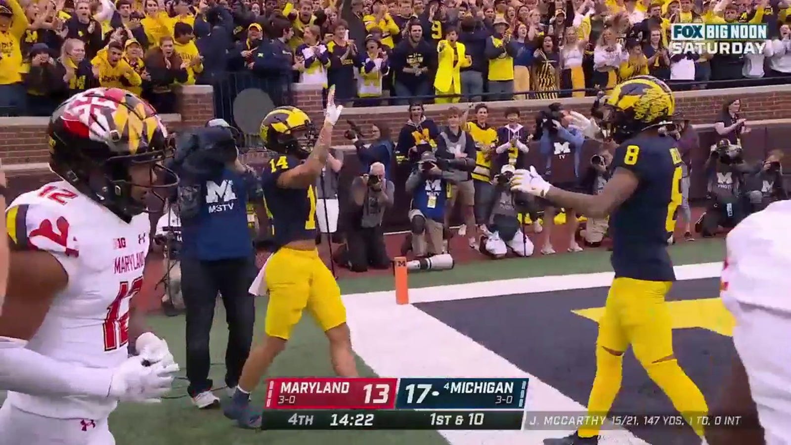 Watch: Roman Wilson catches TD pass vs. Maryland