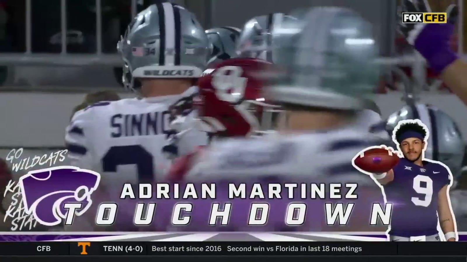 Adrian Martinez fakes the handoff and TD .  runs for