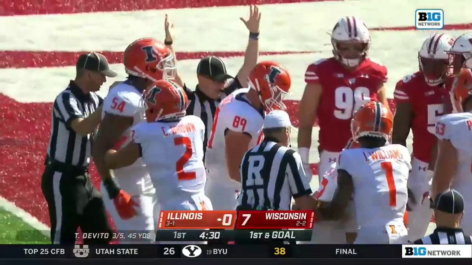 Tommy Devito punches in QB sneaks to tie Wisconsin
