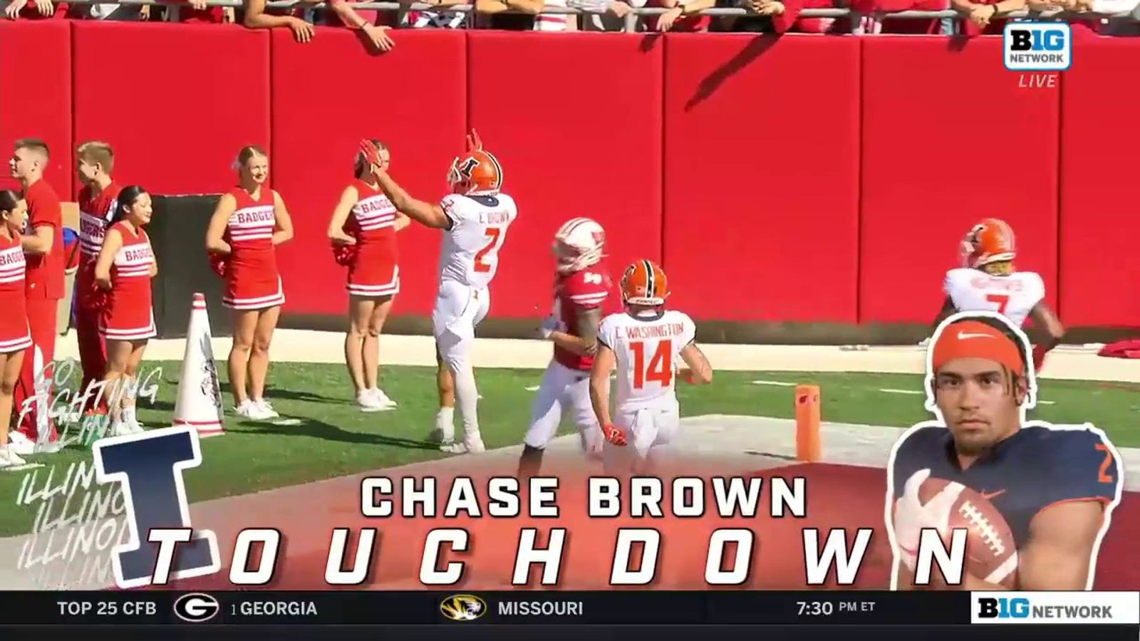 Chase Brown rushes for a long TD