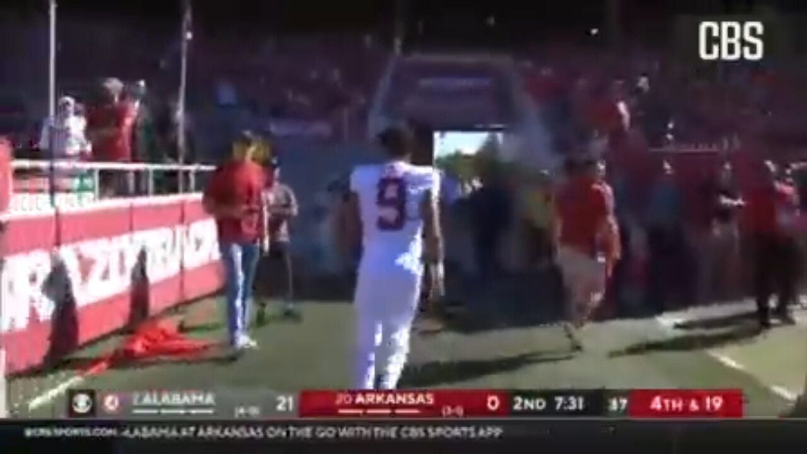 Alabama's Bryce Young leaves the game