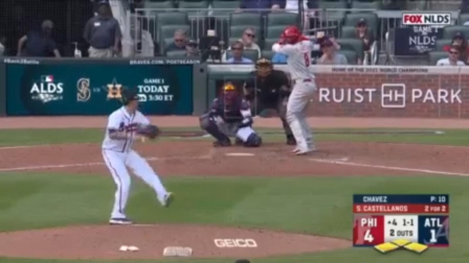 Nick Castellanos' two-run single gives the Phillies a 6-1 lead