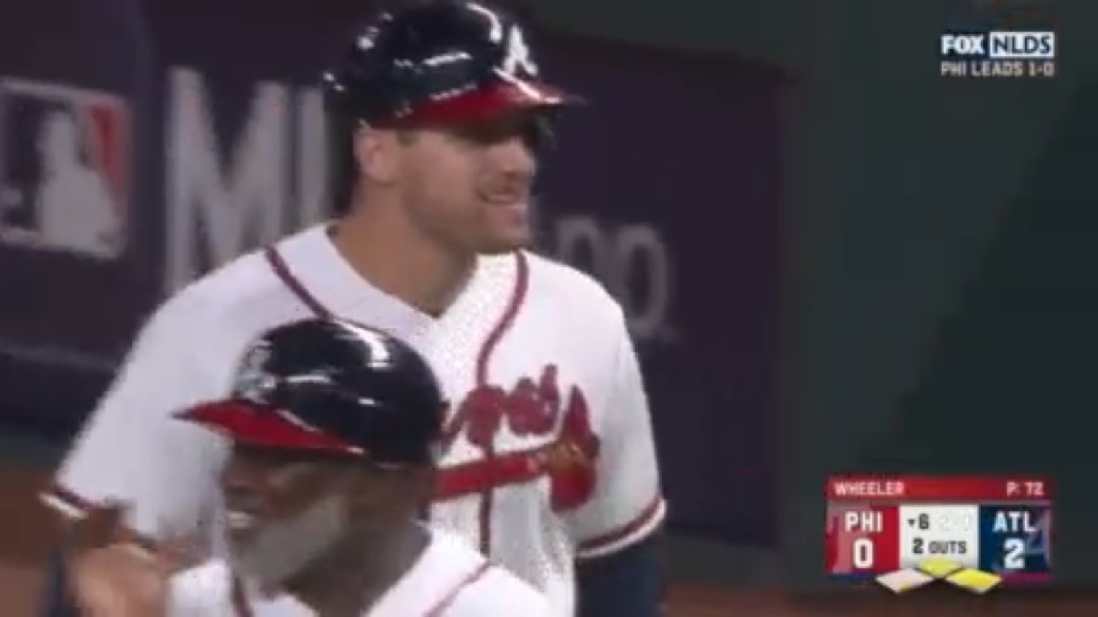 Braves score three runs in sixth inning