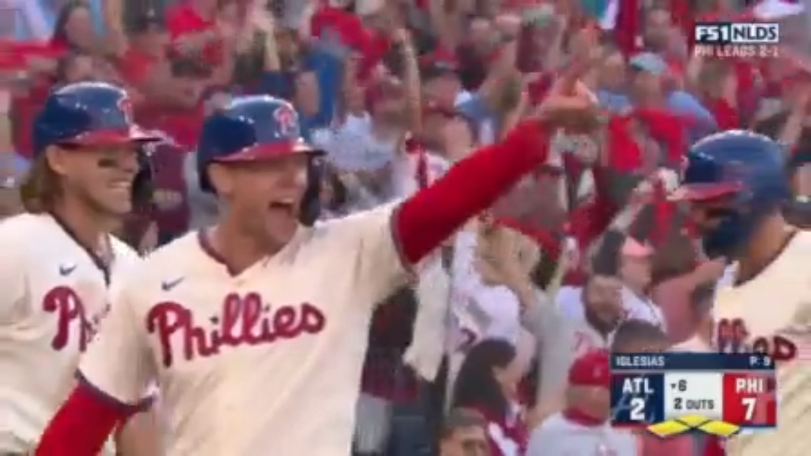 Phillies explode for three runs in the sixth to extend their lead to 7-2