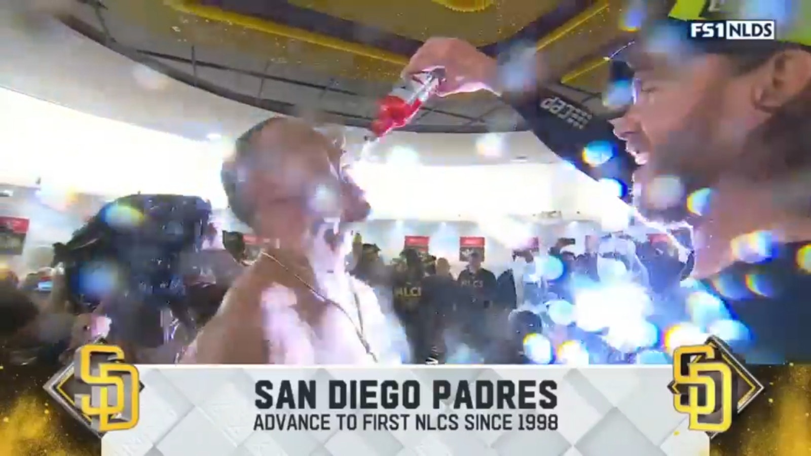 MLB Playoffs: Padres locker room celebrates NLDS victory vs. Dodgers