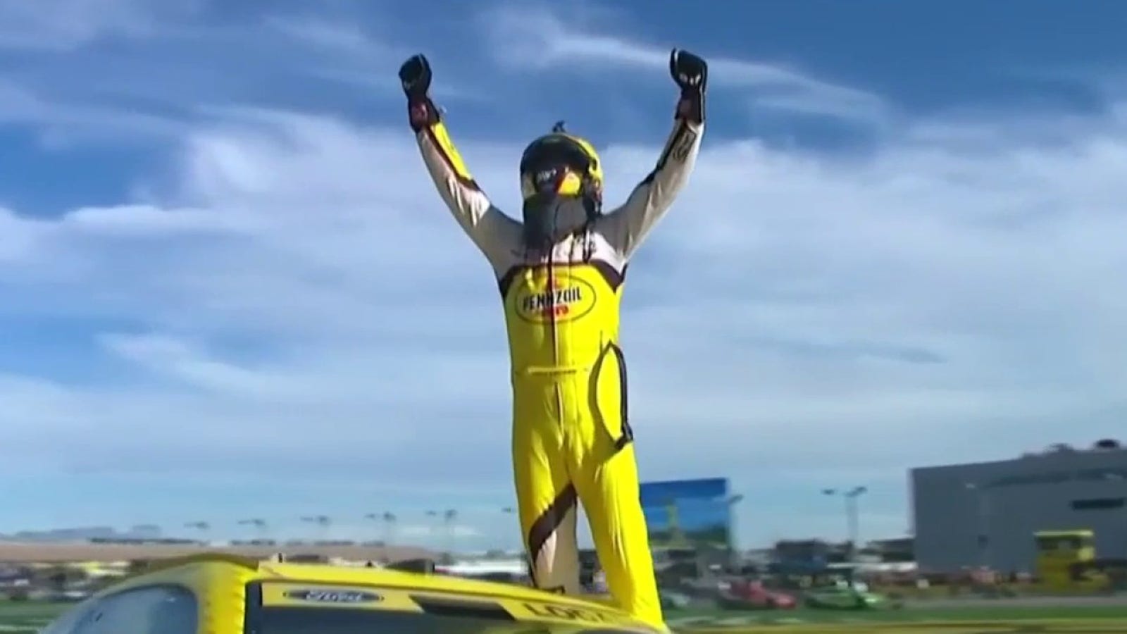 Joey Logano passes Ross Chastain late to win at Las Vegas