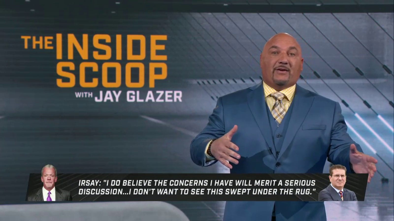 Ο Jay Glazer ενημερώνει τη δυναμική του Jim Irsay-Dan Snyder