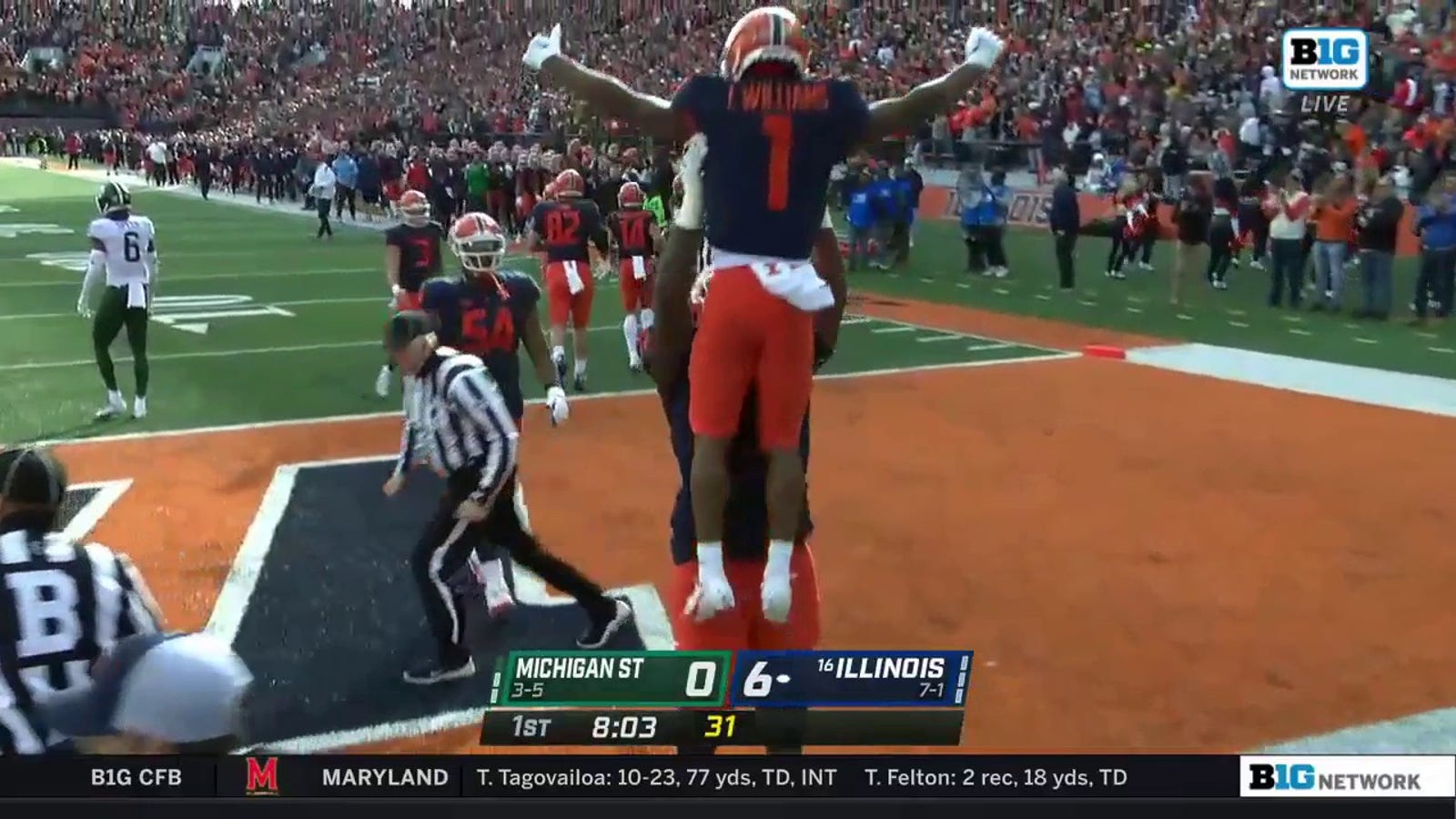 Illinois' Tommy DeVito finds Isaiah Williams for a 60-yard TD