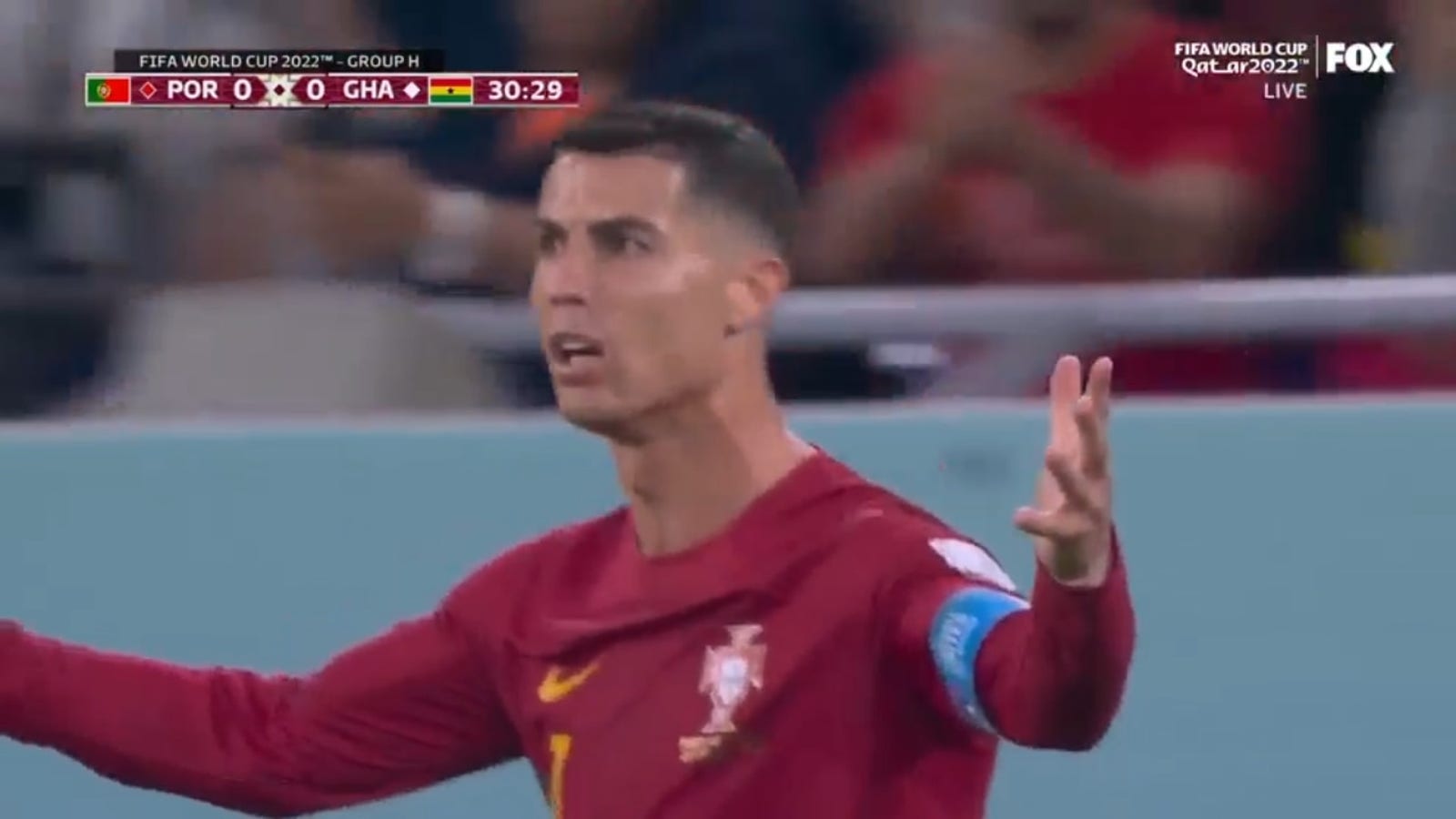 Il gol di Cristiano Ronaldo contro il Ghana è stato ribaltato da un fallo fischiato