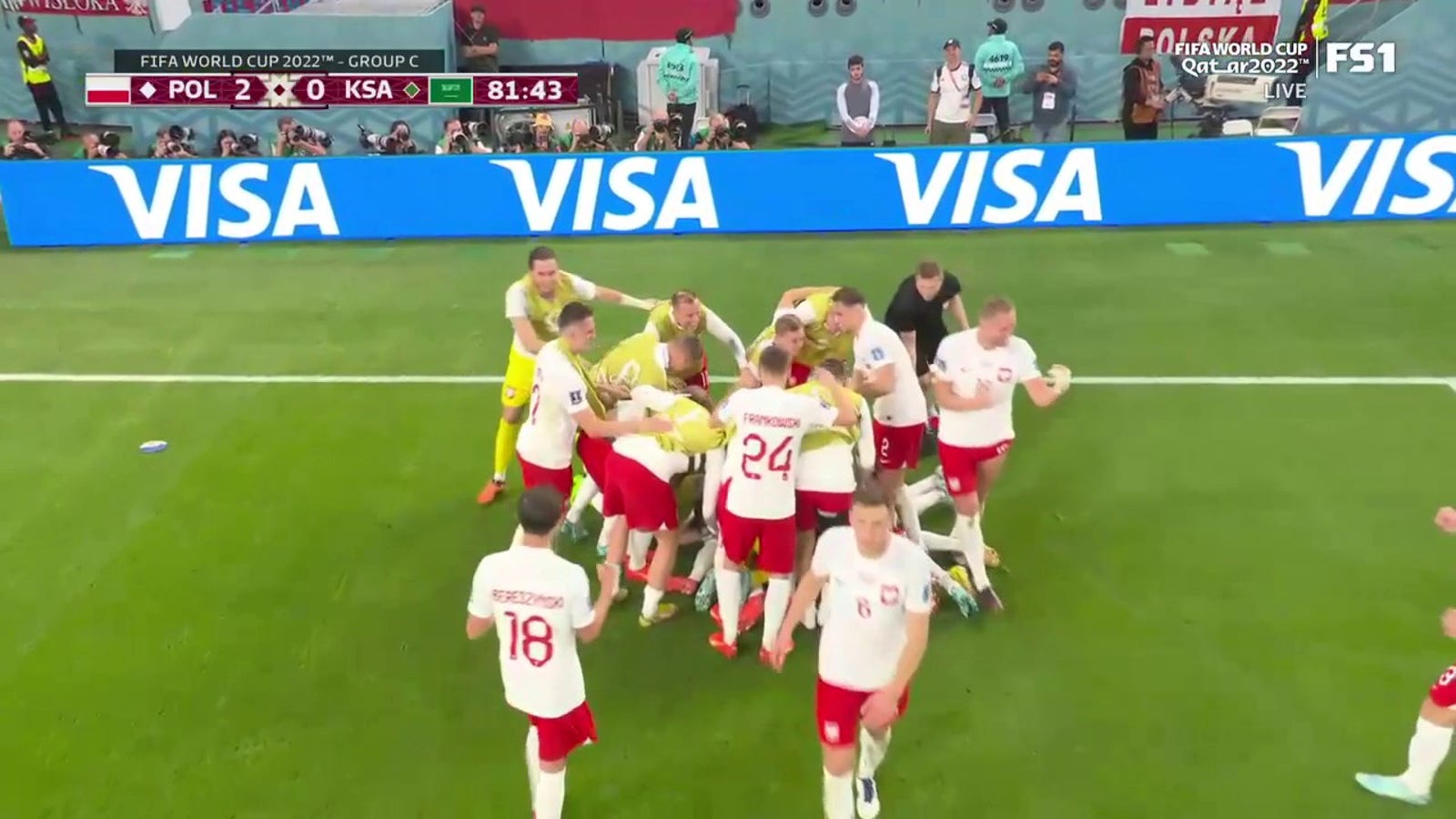 Robert Lewandowski scored his first goal for Poland at the World Cup against Saudi Arabia 2022 FIFA World Cup