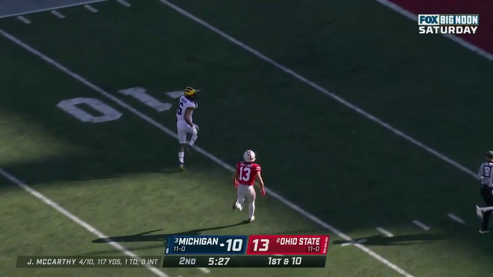JJ McCarthy hits Cornelius Johnson with a 75-yard TD to take the lead